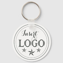 D Blue Logo Aluminium Circle Sleutelhanger met QR-