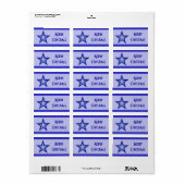 D Blue Star stripe 'Merry Kerstmis' medium bleek Etiket (Full Sheet)