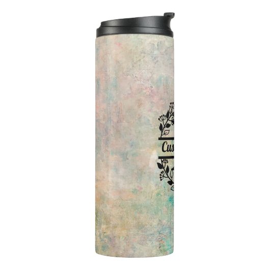 D Brief Floral Monogram Thermosbeker (Gedraaid links)