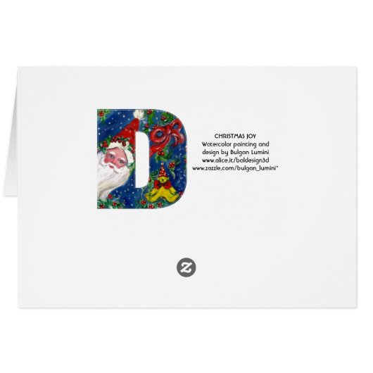 D BRIEF/SANTA CLAUS MET RODE RIBBON MONOGRAM (Achterkant Horizontaal)