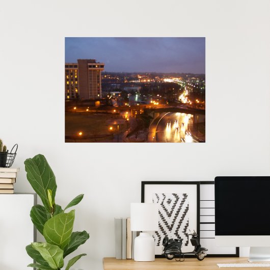 D.C. bij nacht Poster (Thuiskantoor)