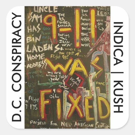 D.C. COMPLOT INDICA KUSH VIERKANTE STICKER (Voorkant)