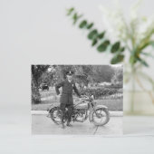 D.C. Politieagent motorfiets, 1932 Briefkaart (Staand voorkant)