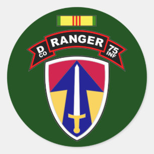D Co, 75th Infantry Regiment - Rangers, Vietnam Ronde Sticker