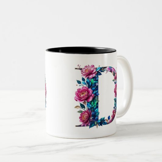 D Coffee Mok – Floral Design voor Gifting (Voorkant rechts)