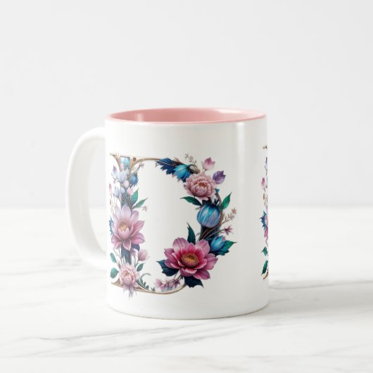D Coffee Mok – Floral Design voor Gifting (Voorkant links)
