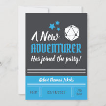 D&D Baby Birth Announcement Blue Boy