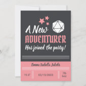 D&D Baby geboorteaankondiging roze meisje Aankondiging (Voorkant)