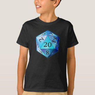 D&D d20 Blue en Black COBALT die T-shirt