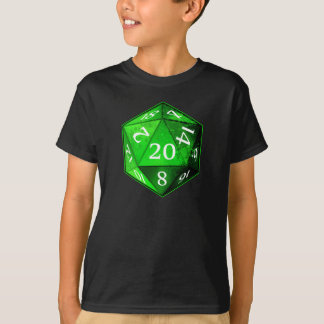 D&D d20 Groene en Witte EMERALD die T-shirt