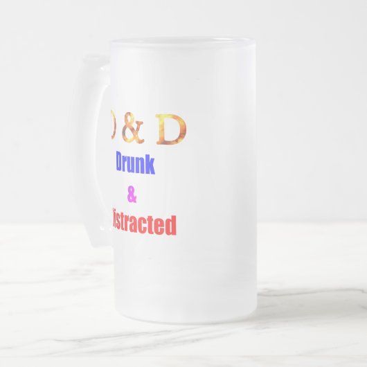 D&D Drink en afgeleid Matglas Bierpul (Voorkant links)