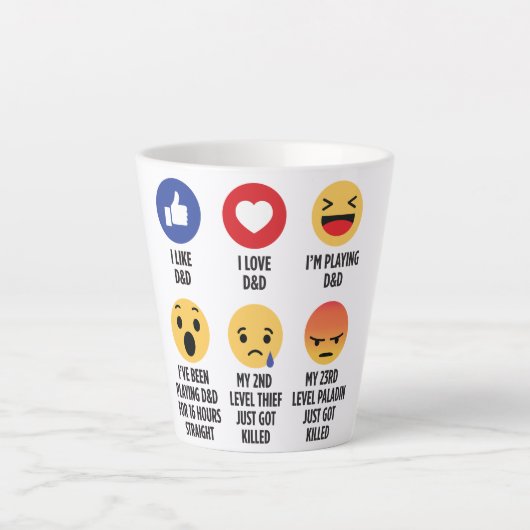 D&D Emojis Latte Mok (Voorkant)