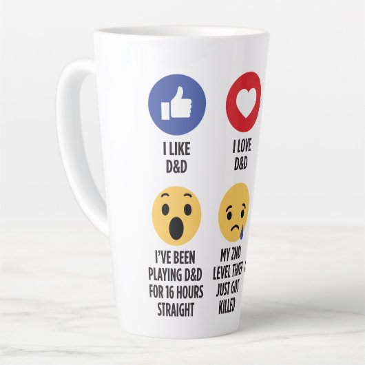 D&D Emojis Latte Mok (Linkerhoek)