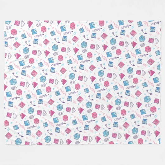 D&D Gooi Deken, Schattigee D20 Fleece Deken (Voorkant (Horizontaal))