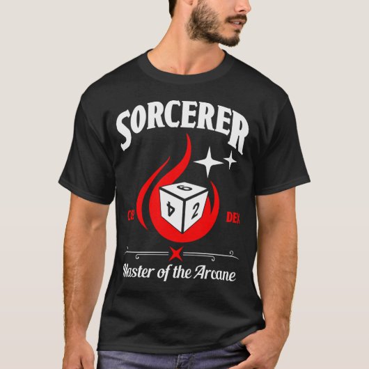 D&D Karakter Klasse Tovenaar T-shirt (Voorkant)