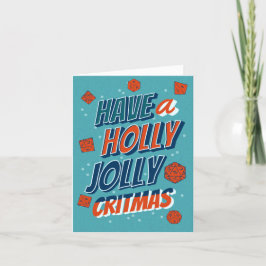 D & D Kerst Kaart Holly Jolly Critmas