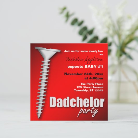 D.d. uitnodigingen van de Rode Dadchelor-partij (Staand voorkant)