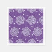 D&D Verjaardagsfeestje Paarse D20 Dice Papier Serv Servet (Voorkant)