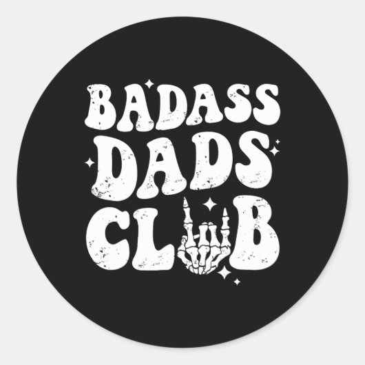 D Dads Club Grappig Papa Groovy Trendy Vaderdag Ronde Sticker (Voorkant)