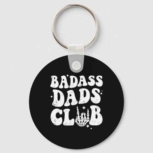 D Dads Club Grappig Papa Groovy Trendy Vaderdag Sleutelhanger (Voorkant)