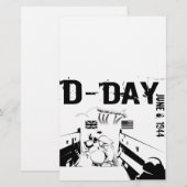D-DAG 6 juni 1944 Briefpapier (Voorkant / Achterkant)