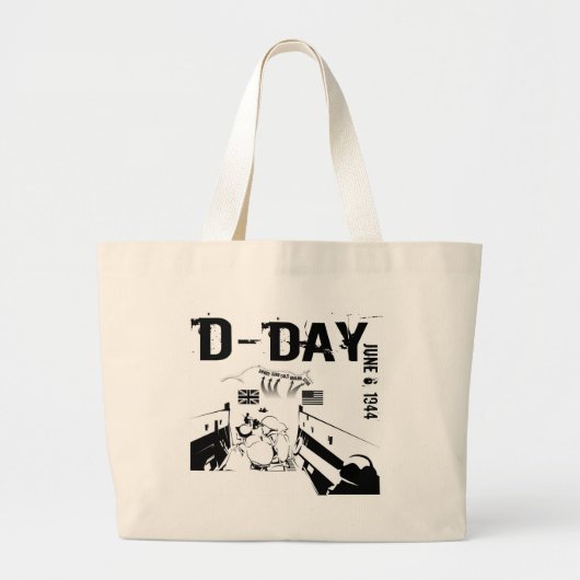 D-DAG 6 juni 1944 Grote Tote Bag (Voorkant)