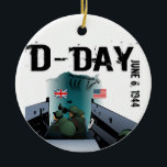 D-DAG 6 juni 1944 Keramisch Ornament<br><div class="desc">D-DAG 6 juni 1944 - De aanvoer van Normandië was de landing op 6 juni 1944 (D-Dag) van de geallieerde invasie van Normandië in Operatie Overlord tijdens de Tweede Wereldoorlog.</div>