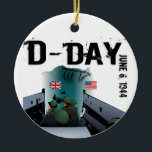 D-DAG 6 juni 1944 Keramisch Ornament<br><div class="desc">D-DAG 6 juni 1944 - De aanvoer van Normandië was de landing op 6 juni 1944 (D-Dag) van de geallieerde invasie van Normandië in Operatie Overlord tijdens de Tweede Wereldoorlog.</div>