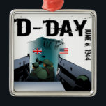 D-DAG 6 juni 1944 Metalen Ornament<br><div class="desc">D-DAG 6 juni 1944 - De aanvoer van Normandië was de landing op 6 juni 1944 (D-Dag) van de geallieerde invasie van Normandië in Operatie Overlord tijdens de Tweede Wereldoorlog.</div>