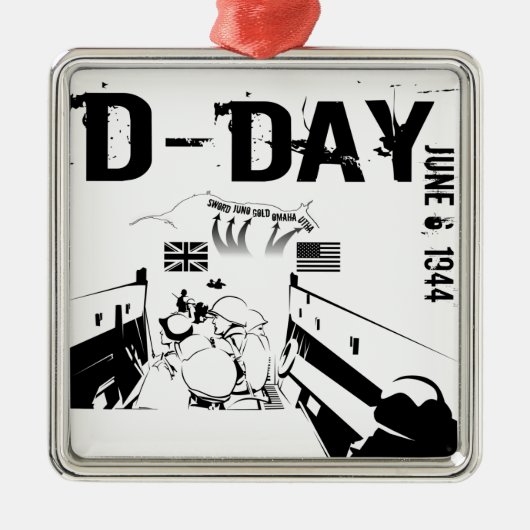 D-DAG 6 juni 1944 Metalen Ornament (Voorkant)