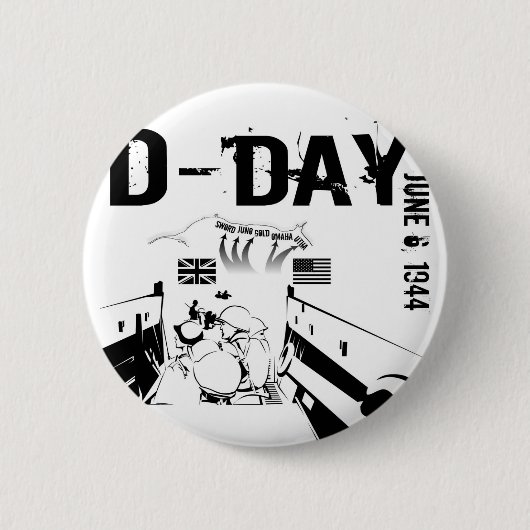 D-DAG 6 juni 1944 Ronde Button 5,7 Cm (Voorkant)