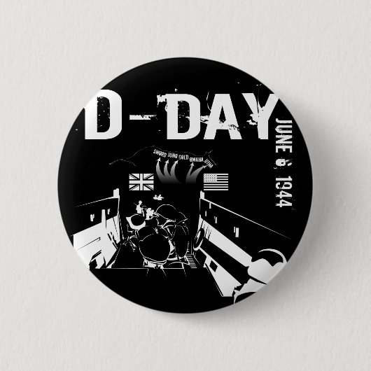 D-DAG 6 juni 1944 Ronde Button 5,7 Cm (Voorkant)