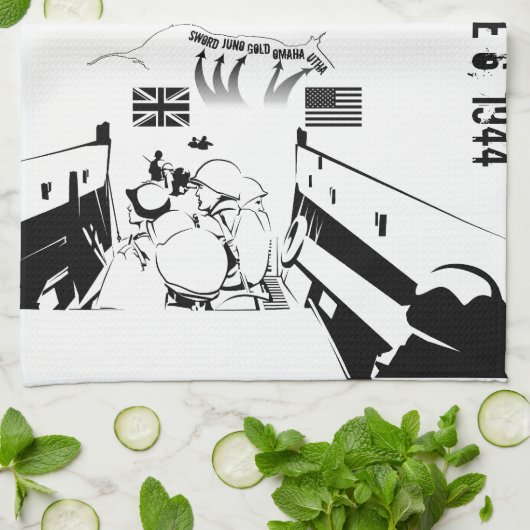 D-DAG 6 juni 1944 Theedoek (Gevouwen)