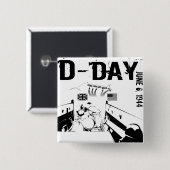 D-DAG 6 juni 1944 Vierkante Button 5,1 Cm (Voorkant /achterkant)