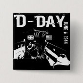 D-DAG 6 juni 1944 Vierkante Button 5,1 Cm (Voorkant)