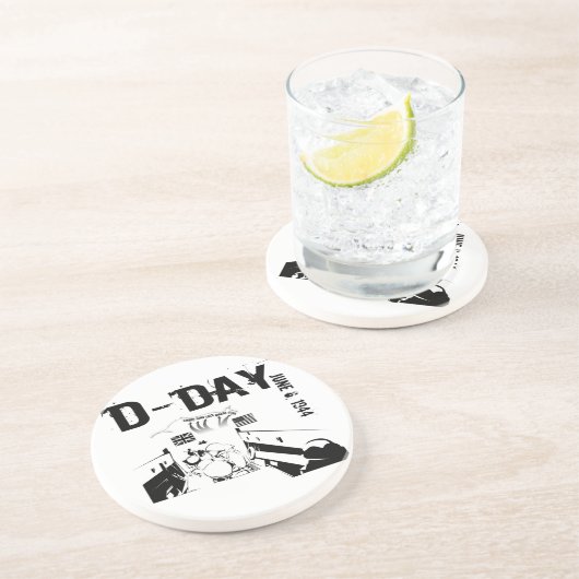 D-DAG 6 juni 1944 Zandsteen Onderzetter (Zijkant)