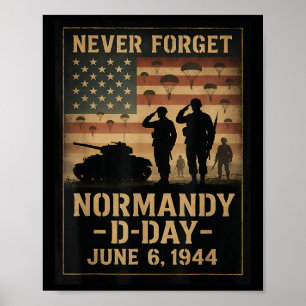 D-dag 81e verjaardag Normandië 1944 Militaire Trib Poster
