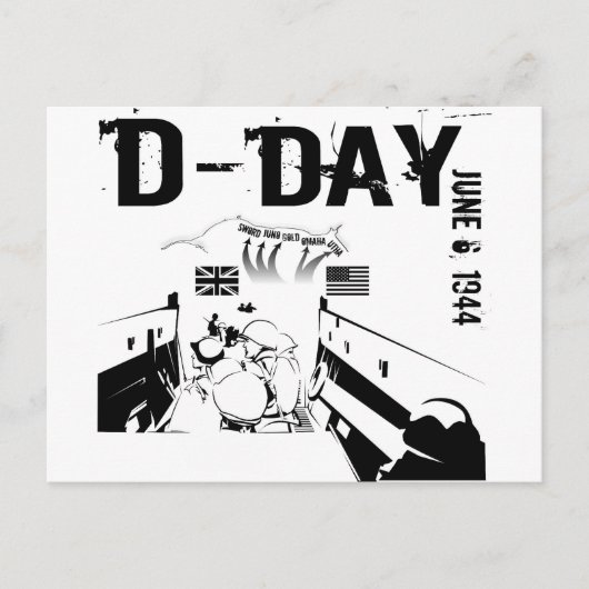 D-DAY 6 juni 1944 Briefkaart (Voorkant)