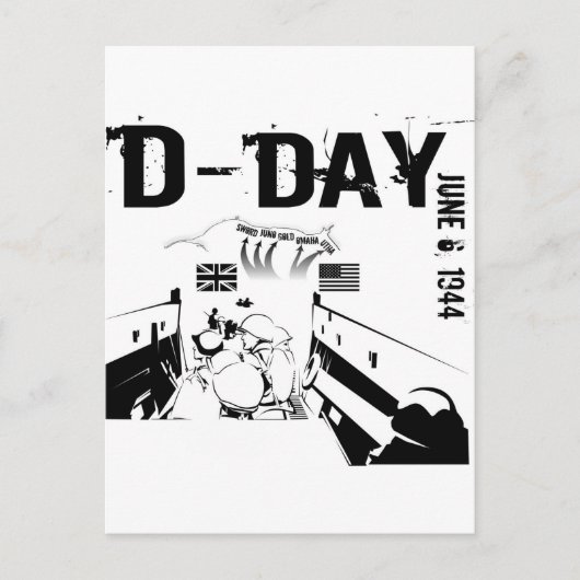 D-DAY 6 juni 1944 Briefkaart (Voorkant)
