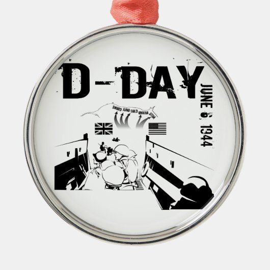 D-DAY 6 juni 1944 Metalen Ornament (Voorkant)