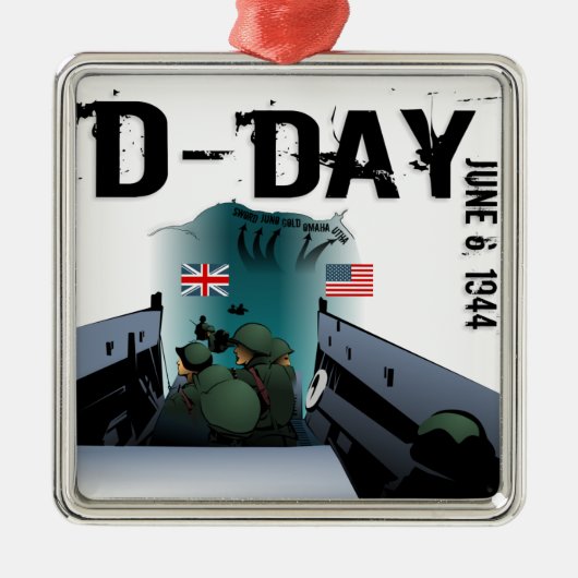 D-DAY 6 juni 1944 Metalen Ornament (Voorkant)