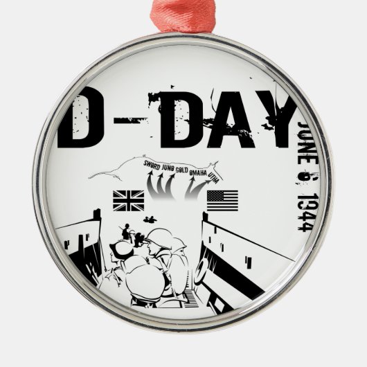 D-DAY 6 juni 1944 Metalen Ornament (Voorkant)