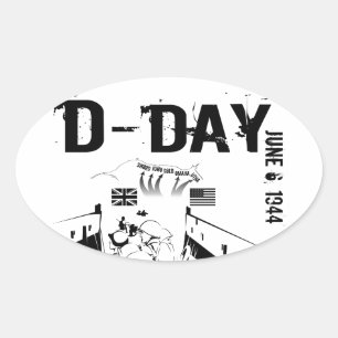 D-DAY 6 juni 1944 Ovale Sticker