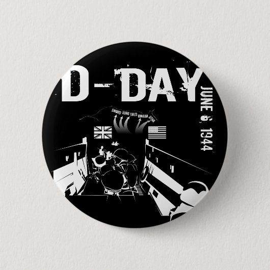D-DAY 6 juni 1944 Ronde Button 5,7 Cm (Voorkant)