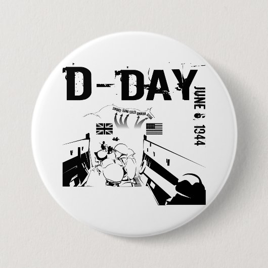 D-DAY 6 juni 1944 Ronde Button 7,6 Cm (Voorkant)