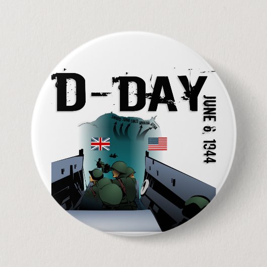 D-DAY 6 juni 1944 Ronde Button 7,6 Cm (Voorkant)