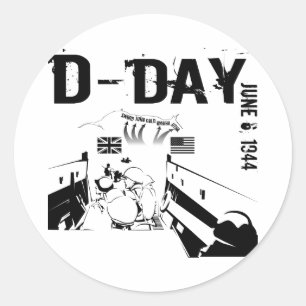 D-DAY 6 juni 1944 Ronde Sticker