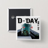 D-DAY 6 juni 1944 Vierkante Button 5,1 Cm (Voorkant /achterkant)