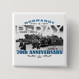 D-Day 70e Jubileum Battle of Normandy Vierkante Button 5,1 Cm