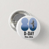 D-Day 80 - 1944-2024 Ronde Button 3,2 Cm (Voorkant /achterkant)